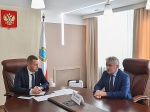 Состоялась рабочая встреча главы района Алексея Щербакова с врио губернатора области Романом Бусаргиным