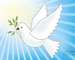Символ мира-белый голубь.